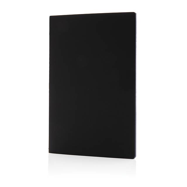 Softcover PU notebook with colored edge, blue - blue