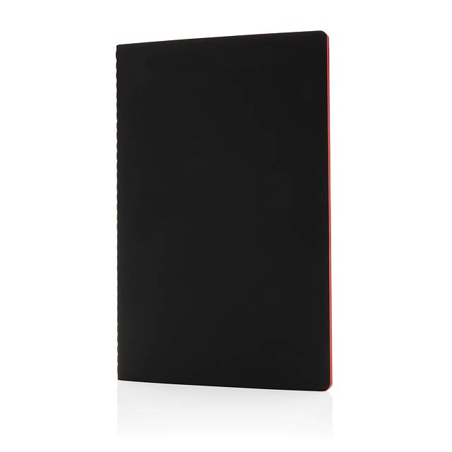 Softcover PU Notizbuch mit farbigem Beschnitt, rot - Rot