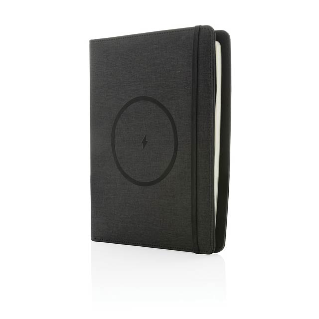 Air 5W RPET wireless charging notebook cover A5 - black