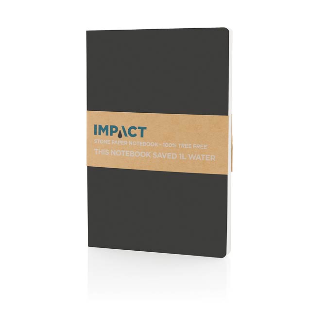 Impact softcover stone paper notebook A5, black - black