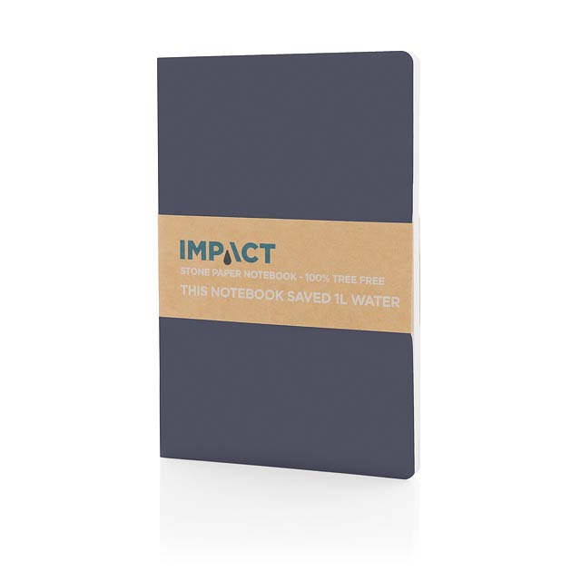 Impact softcover stone paper notebook A5, navy - blue