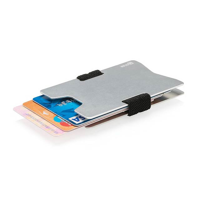 Minimalistická hliníková peněženka RFID s ochranou, stříbro - stříbrná