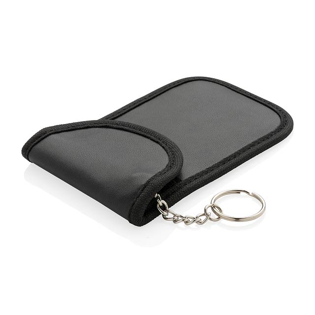 Anti theft RFID car key pouch - black