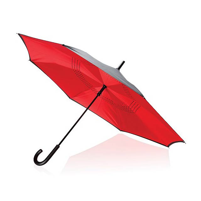 Umgekehrterm manueller 23” Zoll Regenschirm, rot - Rot
