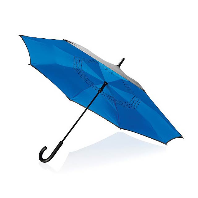 Umgekehrterm manueller 23” Zoll Regenschirm, blau - blau