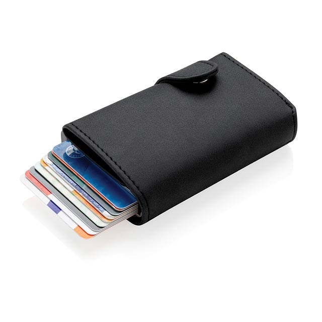 Standard aluminium RFID cardholder with PU wallet - black