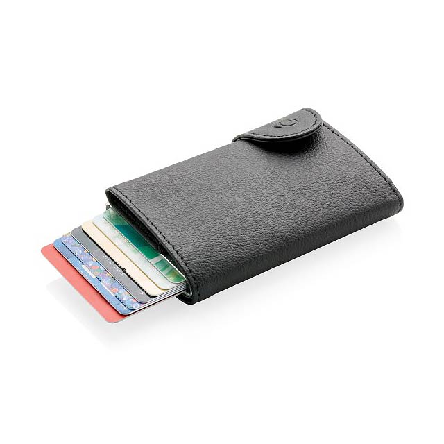 RFID pouzdro na karty a peněženka C-Secure, černá - černá