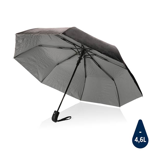21" Impact AWARE™ RPET Pongee bi color mini umbrella, grey - silver