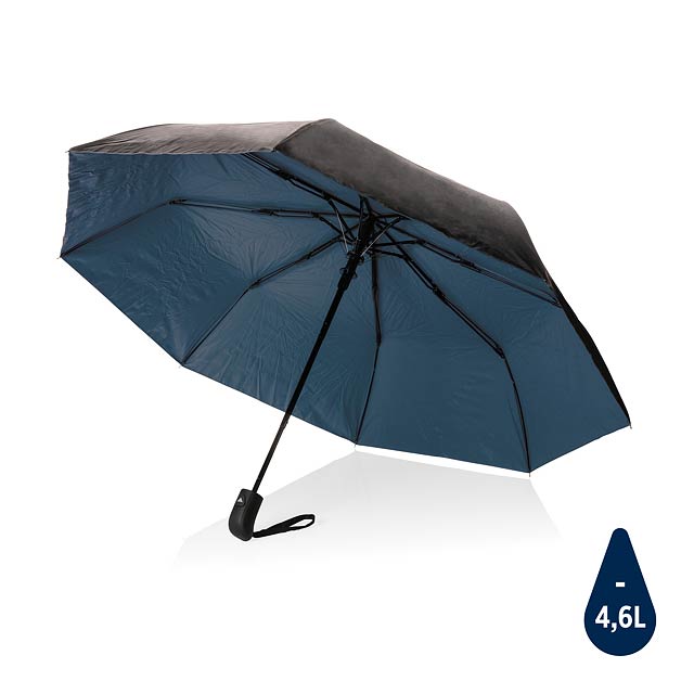 21" Impact AWARE™ RPET Pongee bi color mini umbrella, navy - blue
