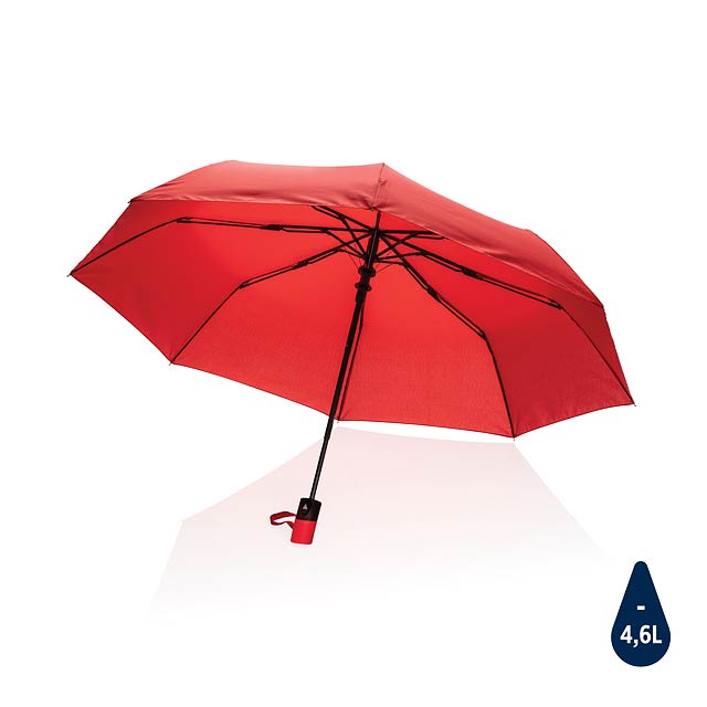21" Impact AWARE™ RPET 190T mini auto open umbrella, red - red