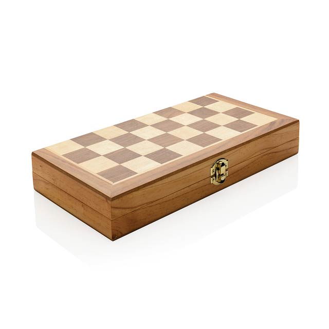 Faltbares Schach-Set aus Holz, braun - Bräune