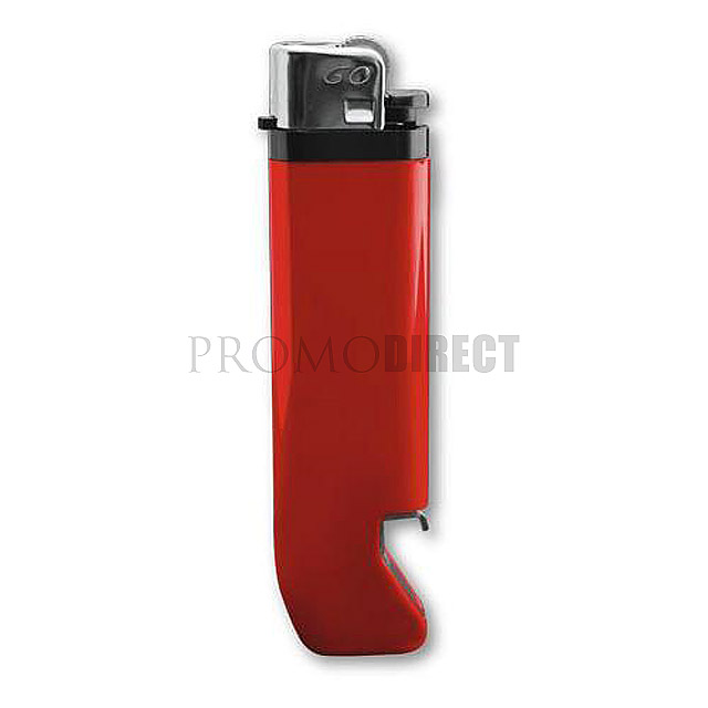 Lighter with bottle opener - red