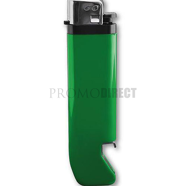 Zapalovač s otvírákem - zelená