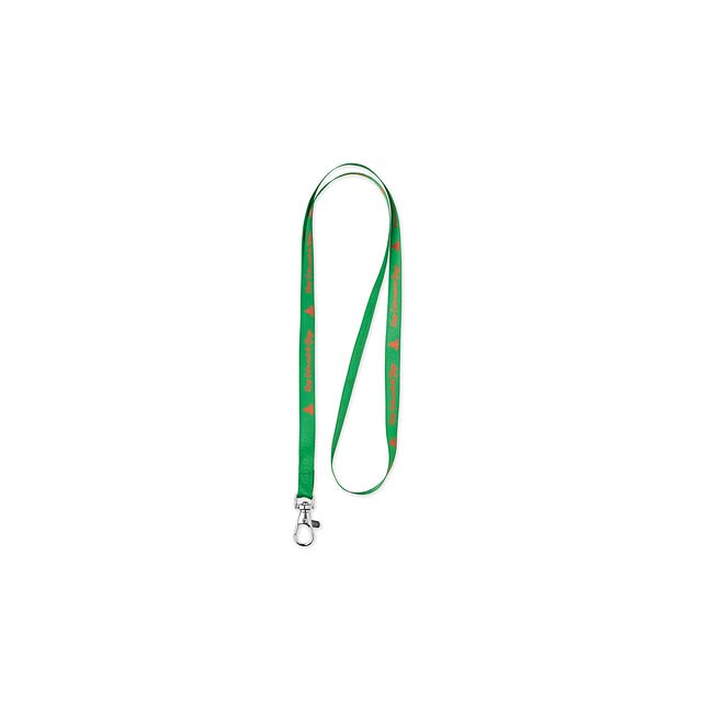 Lanyard made of recycled RPET with 1 cm double-sided print - gold