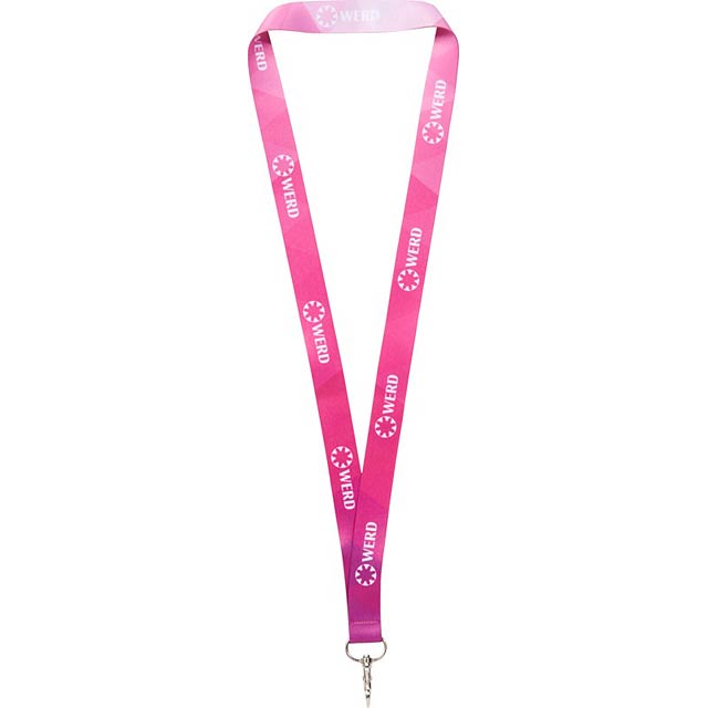 Recycled RPET lanyard with 1.5 cm double-sided print - gold