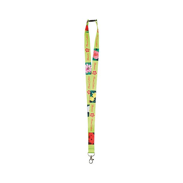 Lanyard with safety buckle behind the neck with 1 cm double-sided print - gold