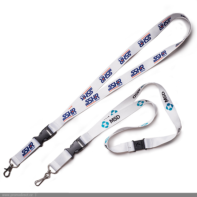 Lanyard with plastic clasp and 2-sided print - gold