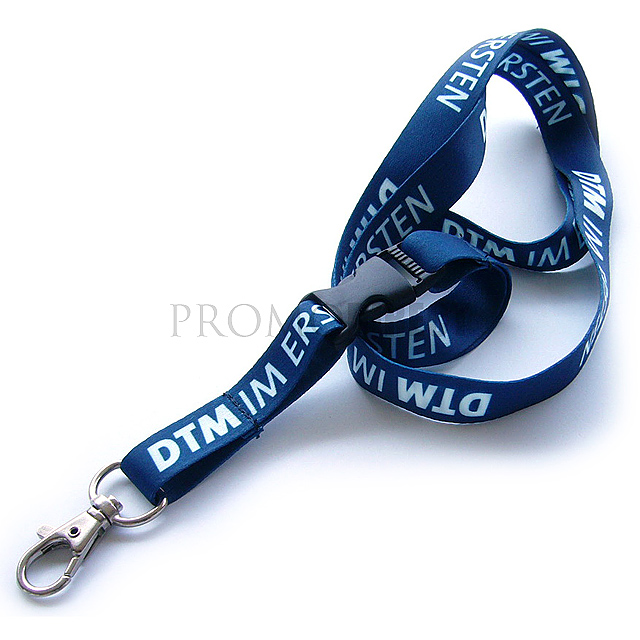 Lanyard with plastic buckle and 2.5 cm double-sided print - gold