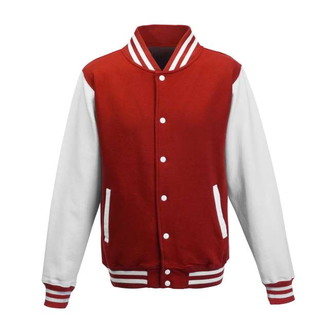 Just Hoods Varsity Jacket - Just Hoods Varsity Jacket - Cherry Red