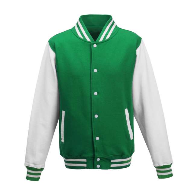 Just Hoods Varsity Jacket - Just Hoods Varsity Jacket - Kelly Green