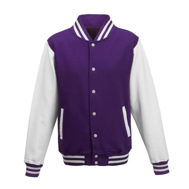Just Hoods Varsity Jacket - Just Hoods Varsity Jacket - Purple