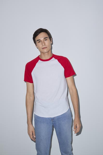 American Apparel Unisex Poly-cotton Short Sleeve Raglan T-shirt - biela