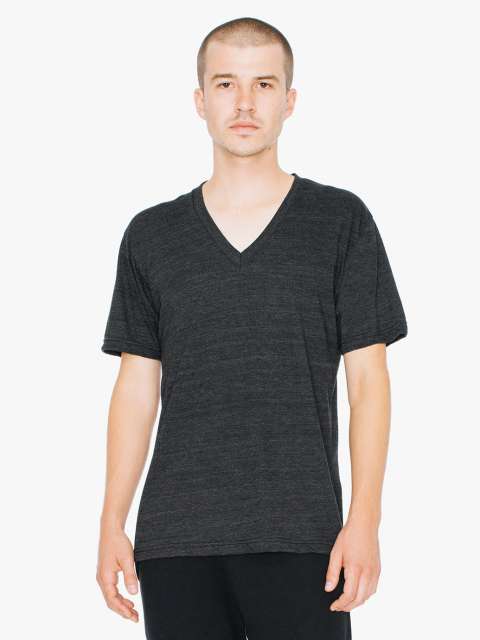 American Apparel Unisex Tri-blend Short Sleeve V-neck T-shirt - black
