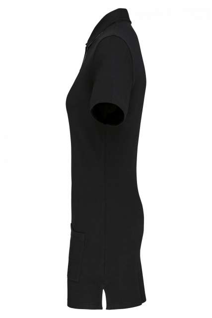 Designed To Work Ladies’ Short-sleeved Longline Polo Shirt - černá