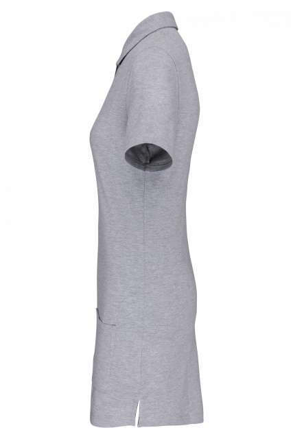 Designed To Work Ladies’ Short-sleeved Longline Polo Shirt - Grau