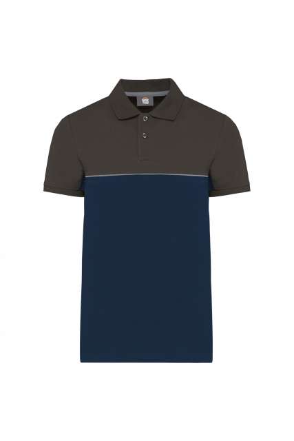 Designed To Work Unisex Eco-friendly Two-tone Short Sleeve Polo Shirt - Designed To Work Unisex Eco-friendly Two-tone Short Sleeve Polo Shirt - Navy