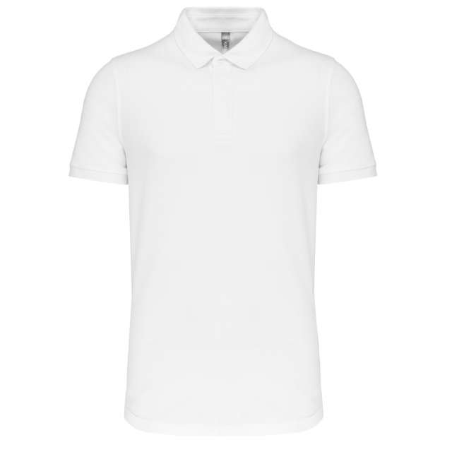 Designed To Work Men's Short Sleeve Stud Polo Shirt - biela