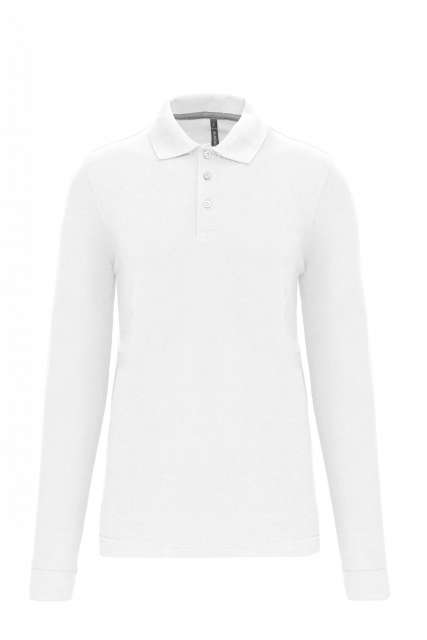 Designed To Work Men's Long-sleeved Polo Shirt - biela