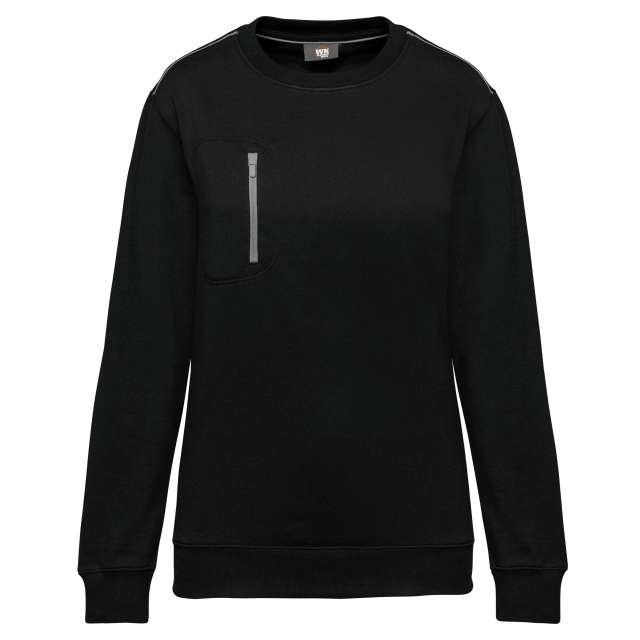 Designed To Work Unisex Daytoday Contrasting Pocket Sweatshirt mikina - černá