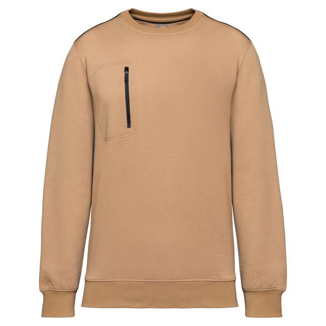 Designed To Work Unisex Daytoday Contrasting Pocket Sweatshirt - brown