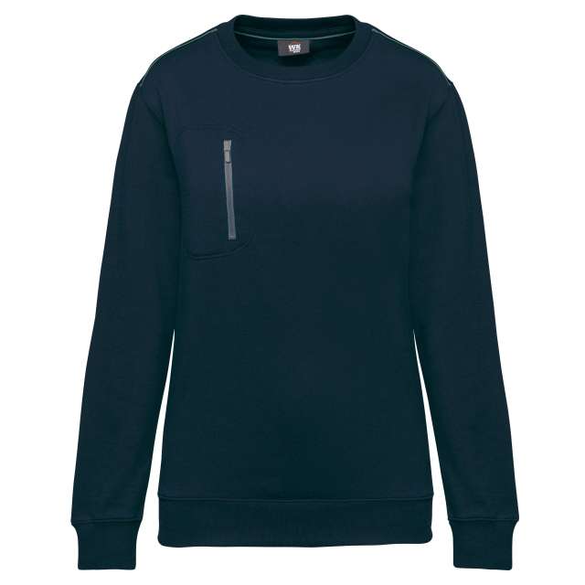 Designed To Work Unisex Daytoday Contrasting Pocket Sweatshirt - blau