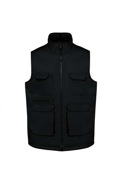 Designed To Work Unisex Padded Multi-pocket Polycotton Vest - černá