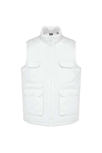 Designed To Work Unisex Padded Multi-pocket Polycotton Vest - white
