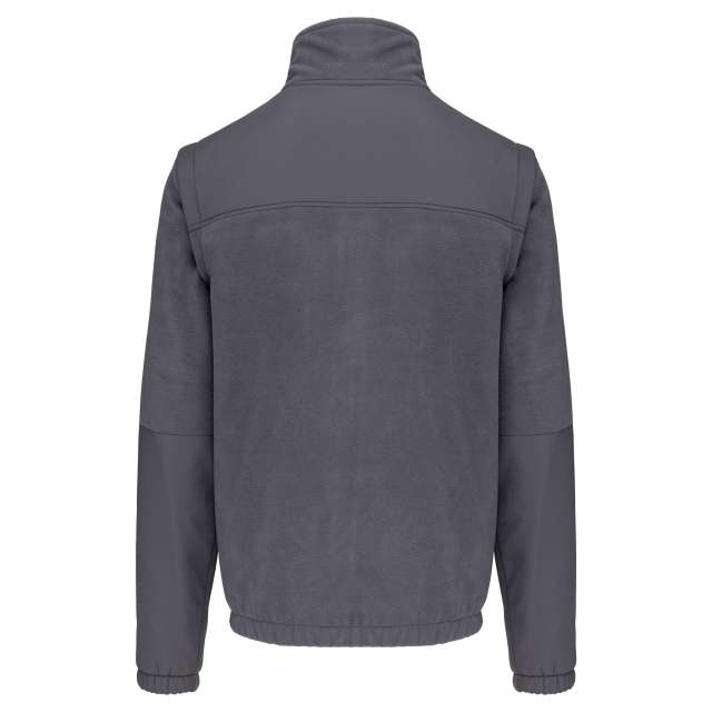 Designed To Work Fleece Jacket With Removable Sleeves - šedá