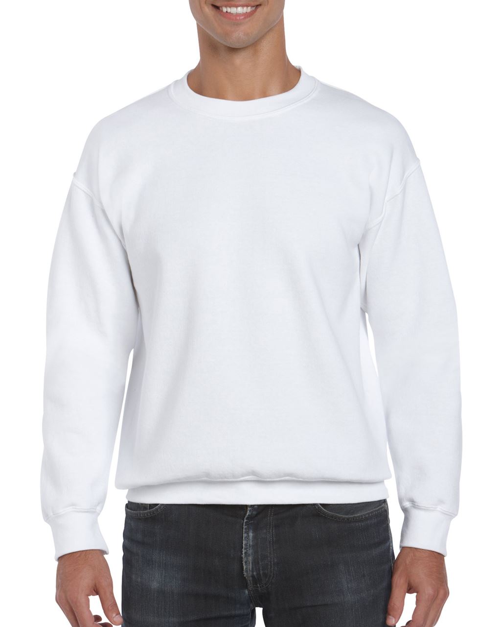 Gildan Dryblend® Adult Crewneck Sweatshirt - biela