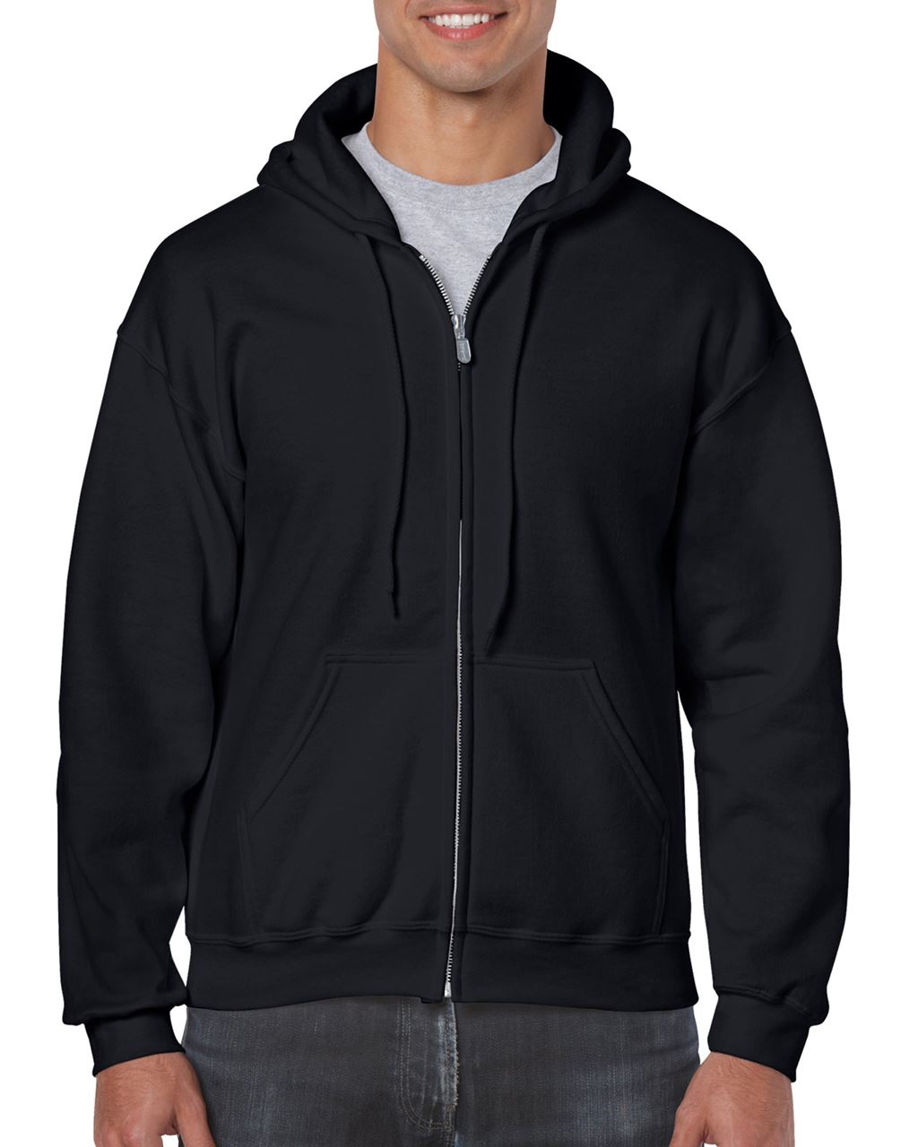 Gildan Heavy Blend™ Adult Full Zip Hooded Sweatshirt - čierna