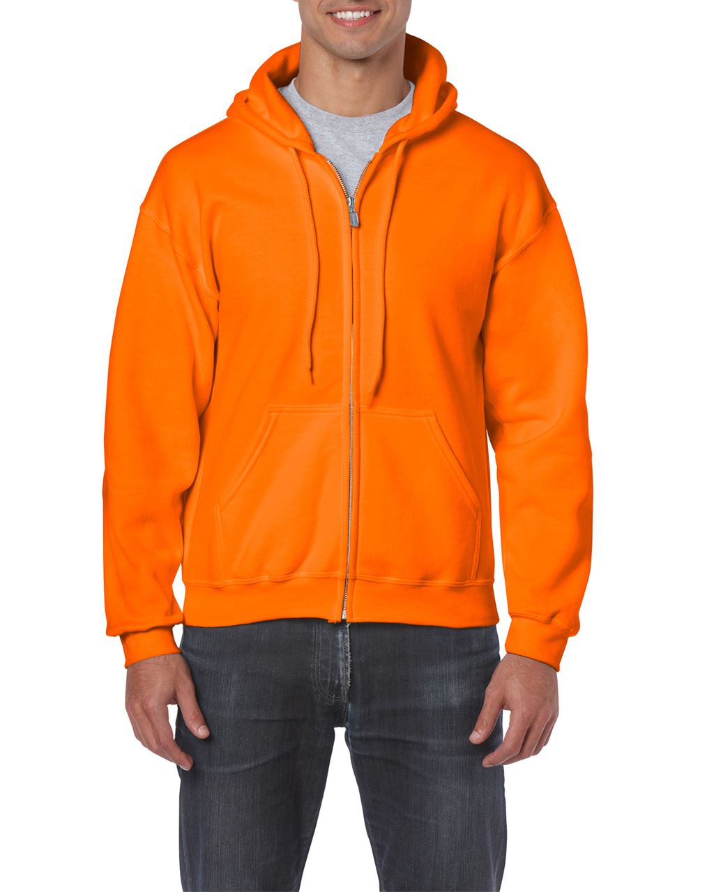 Gildan Heavy Blend™ Adult Full Zip Hooded Sweatshirt - Gildan Heavy Blend™ Adult Full Zip Hooded Sweatshirt - Safety Orange