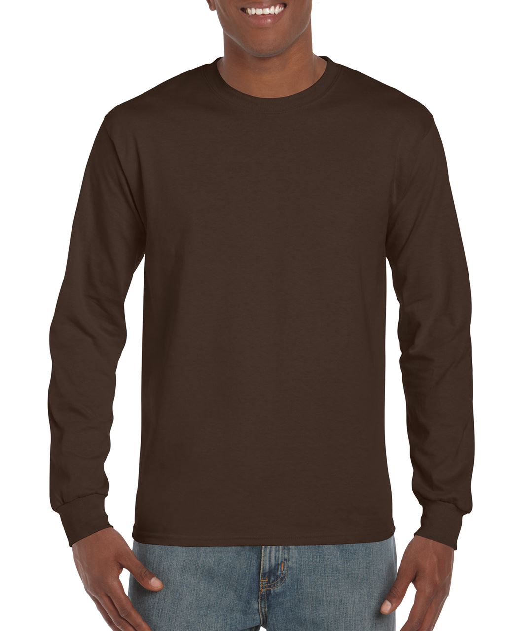 Gildan Ultra Cotton™ Adult Long Sleeve T-shirt - hnědá