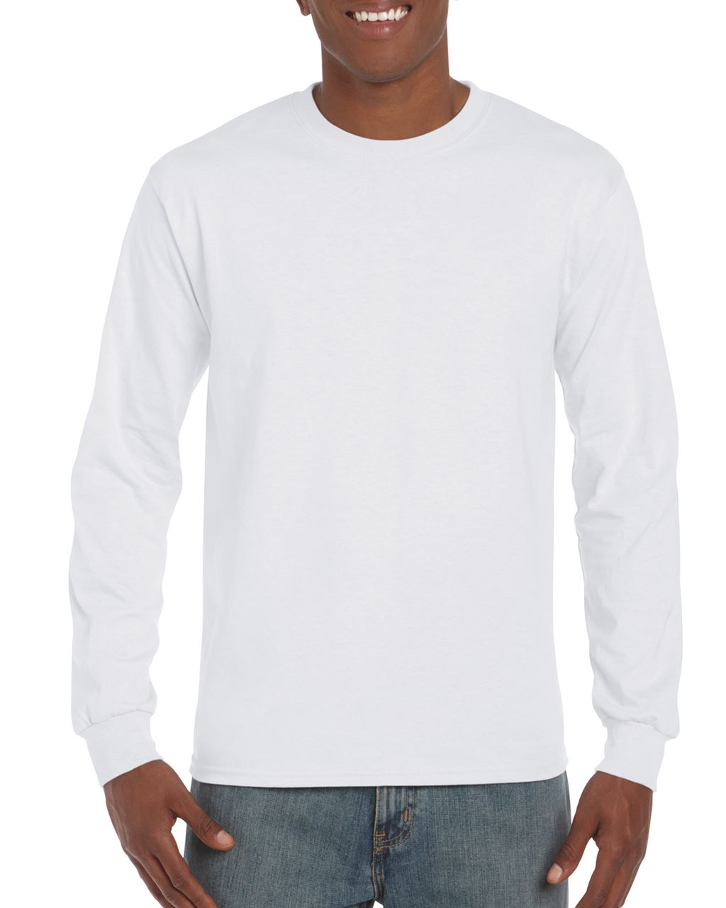 Gildan Ultra Cotton™ Adult Long Sleeve T-shirt - biela