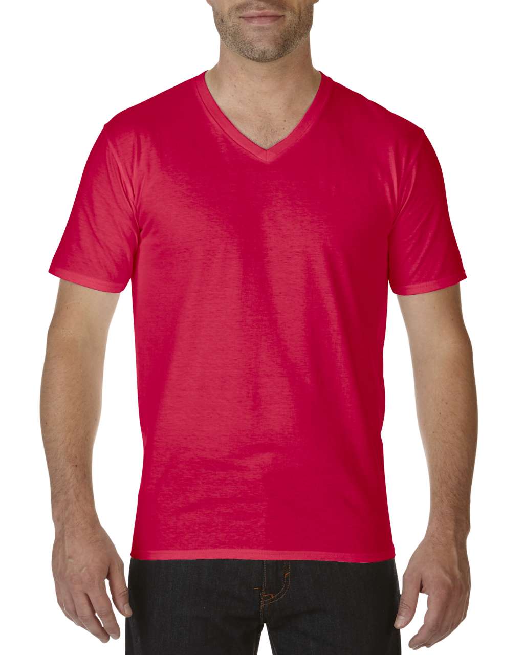 Gildan Premium Cotton® Adult V-neck T-shirt - červená