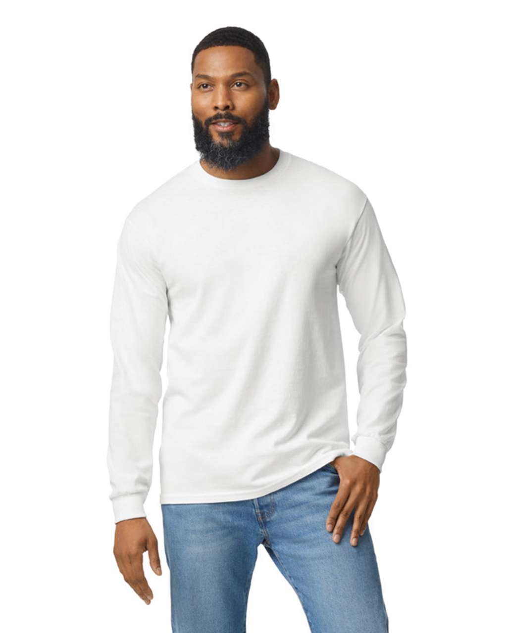 Gildan Gildan® Heavy Cotton™ Adult Long Sleeve T-shirt - biela