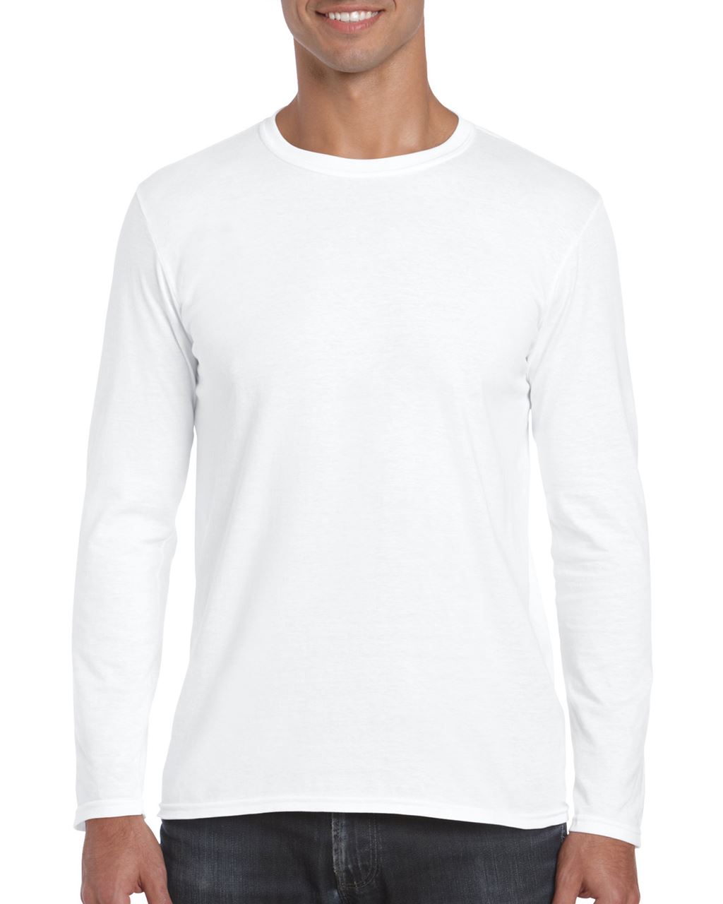 Gildan Softstyle® Adult Long Sleeve T-shirt - biela