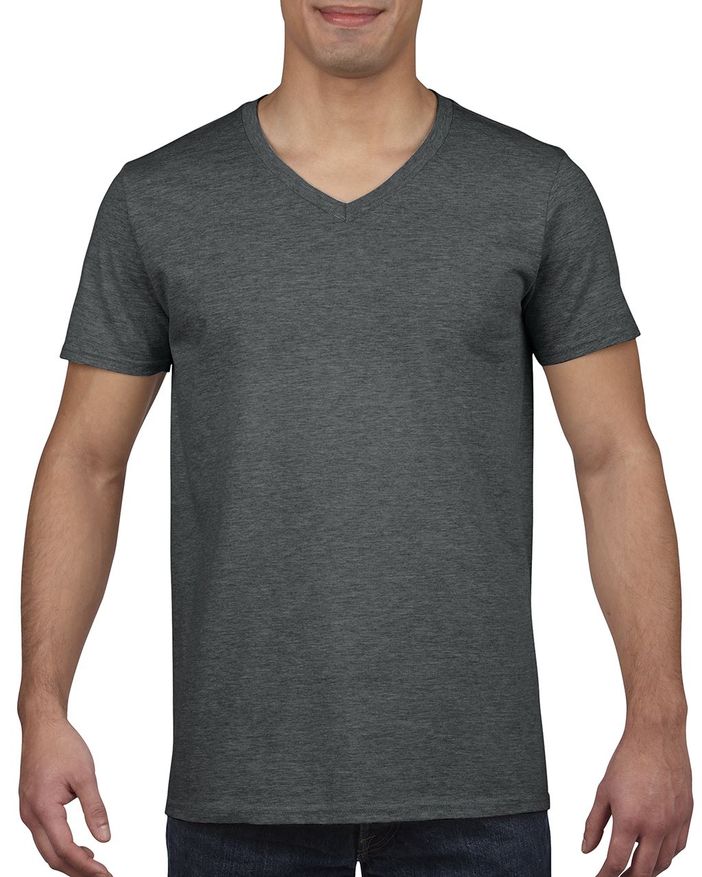 Gildan Softstyle® Adult V-neck T-shirt - šedá