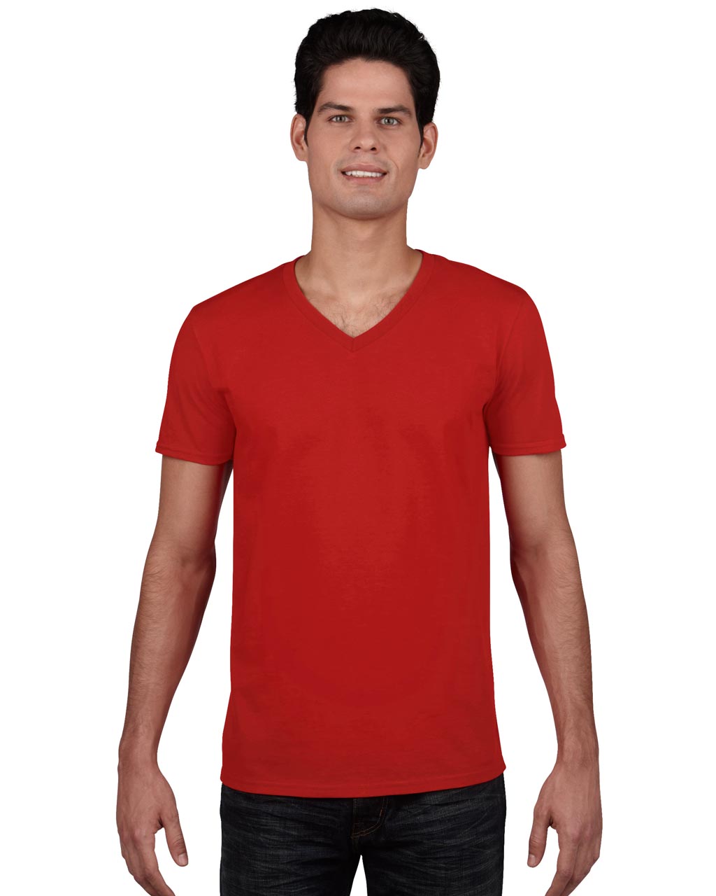 Gildan Softstyle® Adult V-neck T-shirt - red