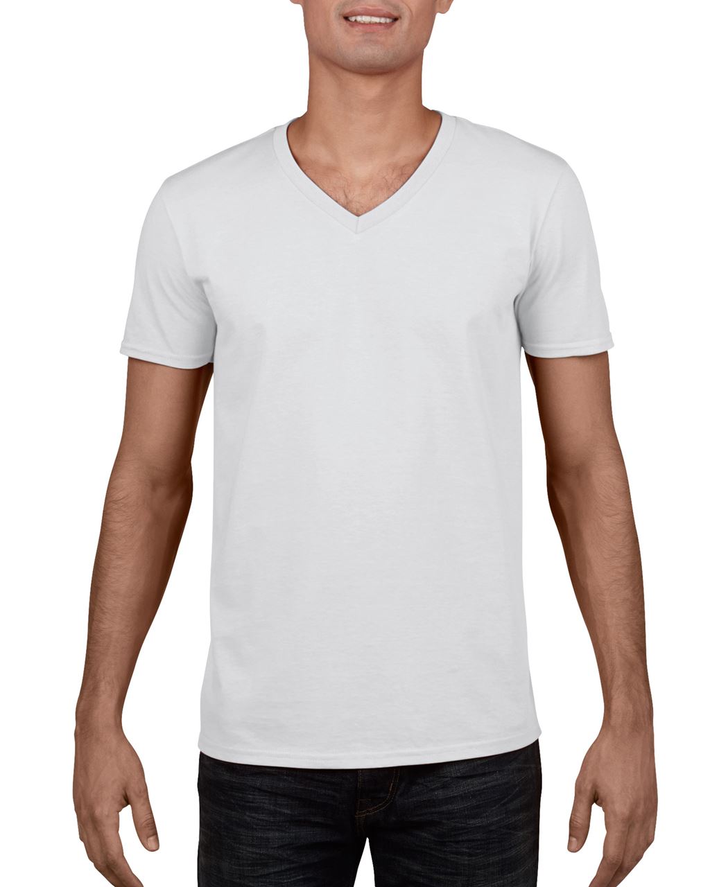 Gildan Softstyle® Adult V-neck T-shirt - bílá
