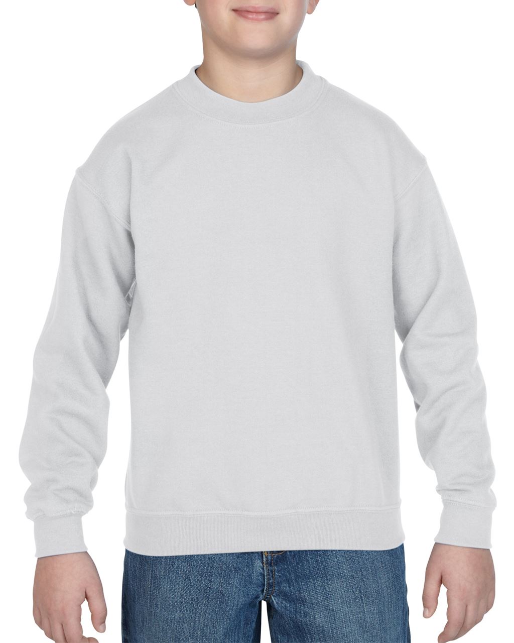 Gildan Heavy Blend™ Youth Crewneck Sweatshirt - biela